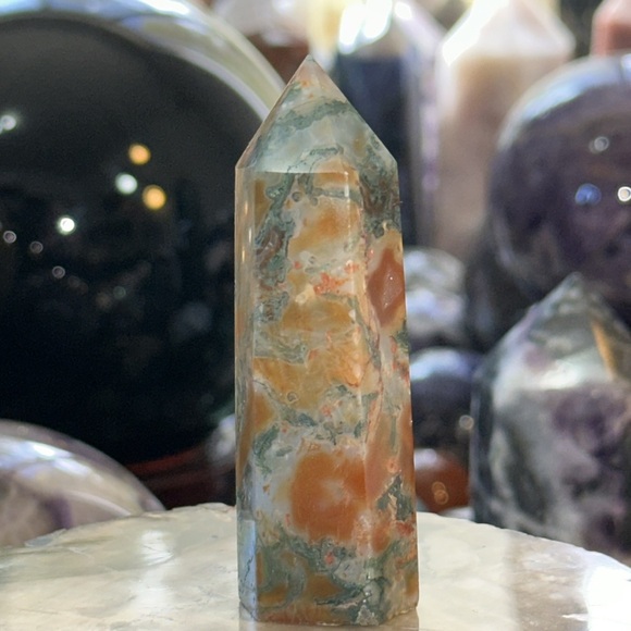 Red Moss Agate Crystal Point! - Picture 4 of 6